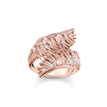 Anillo alas de fénix con piedras rosao rosado