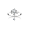 Anillo copo de nieve con piedras blancas