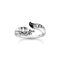 Anillo zorro con piedras blancas