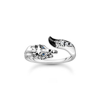 Anillo zorro con piedras blancas