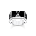 Anillo Forma piramidal negra925 Sterling silver, blackened/ agate/ zirconiablack