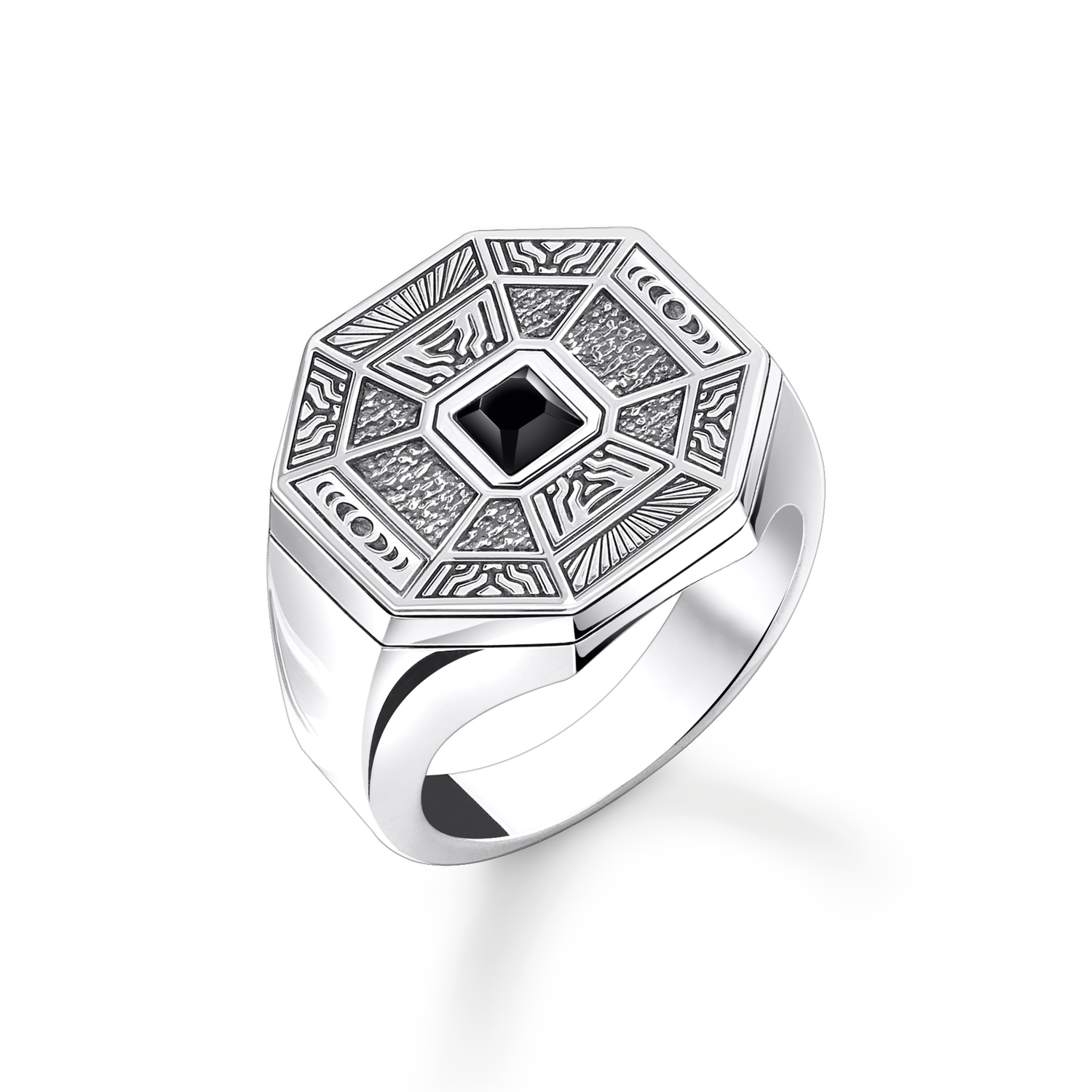 Anillo Trayectoria vital925 Sterling silver, blackened/ agateblack