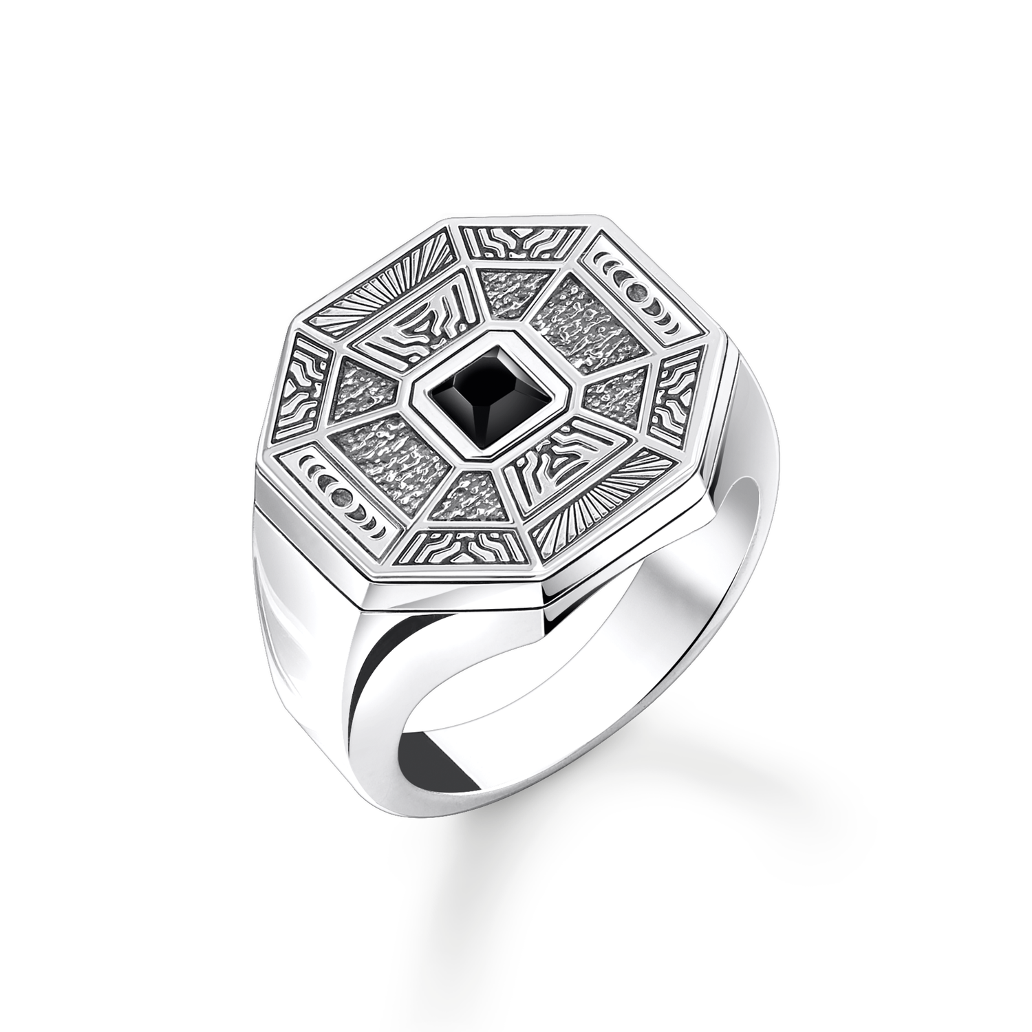 Anillo Trayectoria vital925 Sterling silver, blackened/ agateblack