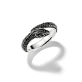 Anillo serpiente ennegrecida con circonita negra