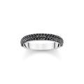 Anillo con circonita negra y grabado