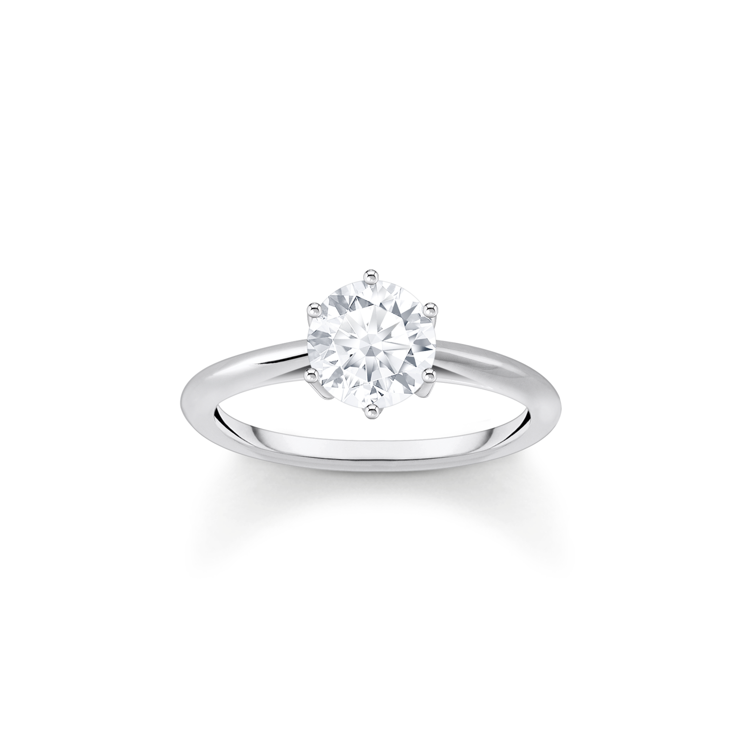Anillo con circonita blanca en talla brillante