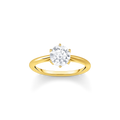 Anillo con circonita blanca en talla brillante