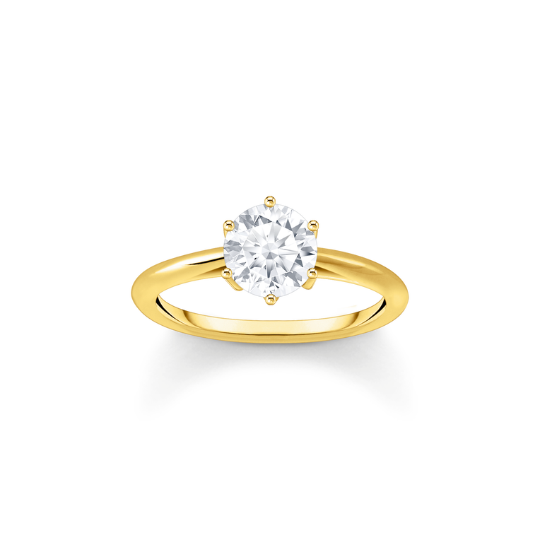 Anillo con circonita blanca en talla brillante