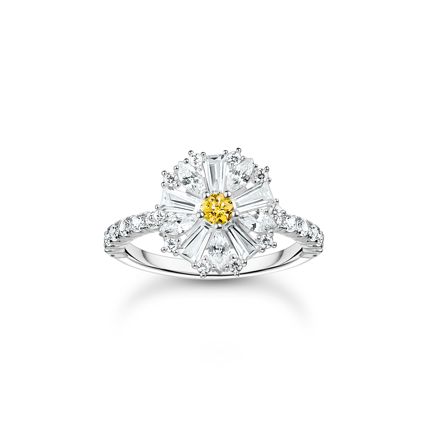 Precioso anillo de c�ctel Daisy con piedras