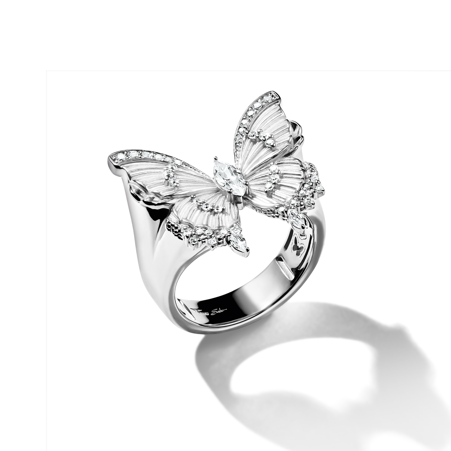 Anillo de cóctel Butterfly Paradise con piedras