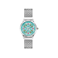 reloj para señoracaja de acero, brazalete de aceroesfera turquesaWomen