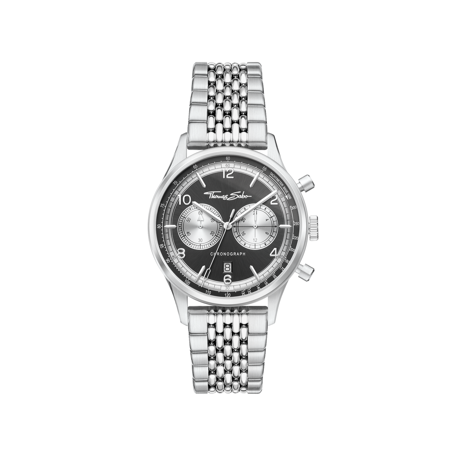 reloj para señorcaja de acero, brazalete de aceroesfera negraMen