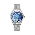 0stainless steel case, stainless steel braceletdial blue