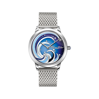 0stainless steel case, stainless steel braceletdial blue