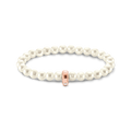 Pulsera Charm con perlaso rosado