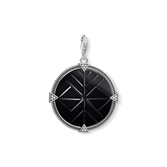 Charm pendant "Vintage coin black”